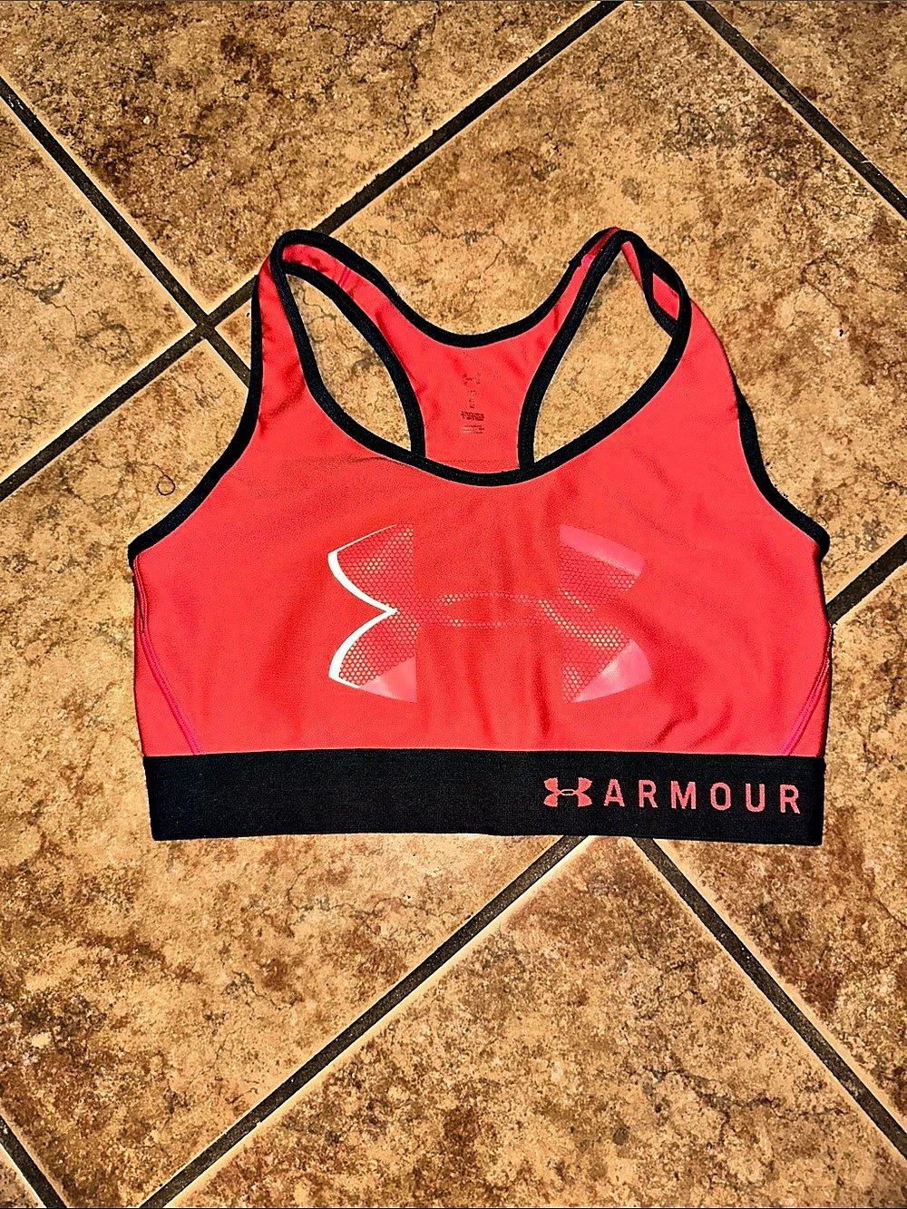 Under Armour Women's Red/Pink & Black Sports Bra Size M